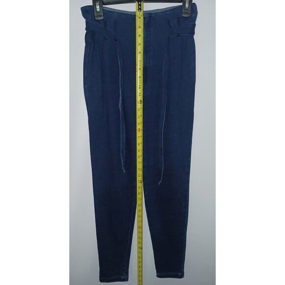 AG Adriano Goldschmied Pentra Pants Tie Frt Belt Blue Paperbag Jogger High Waist - Picture 8 of 11